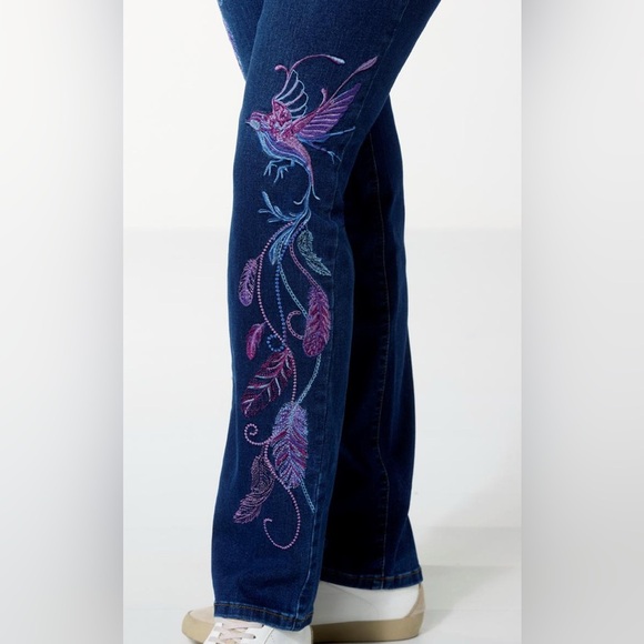 DG 2 Embroidered Straight Leg Jeans - Picture 4 of 12
